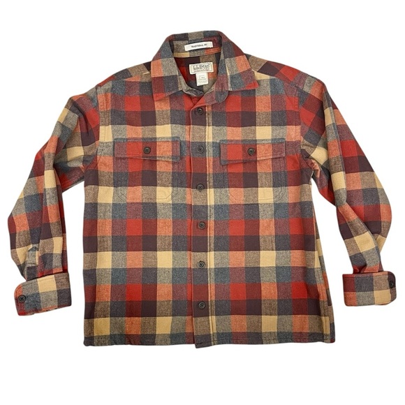 LL Bean Men's Chamois Shirt, Traditional Fit, Plaid Flannel Size Small - Picture 3 of 9